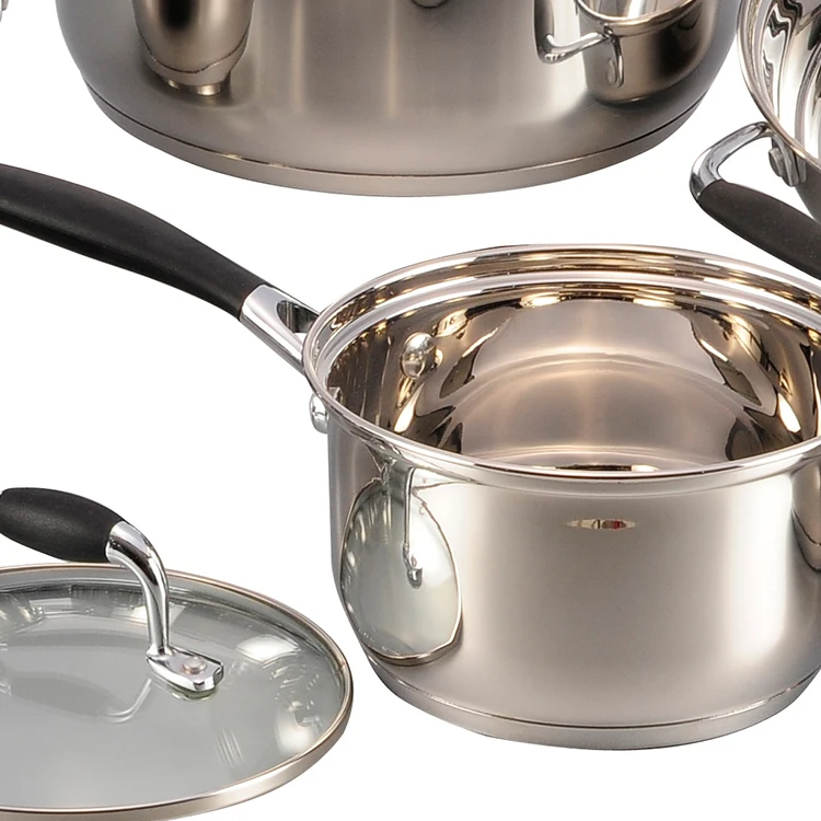 Factory Price Kitchen Ware Set Non Stick Cookware 12PCS Stainless Steel Cookware Set factory