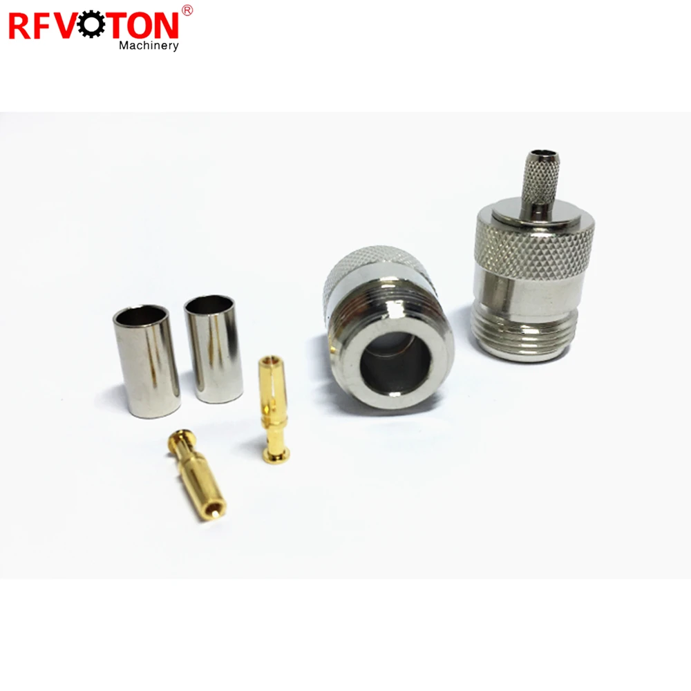 50ohm N type rf waterproof coaxial jack Female Crimp Connector for  RG316 Cable supplier
