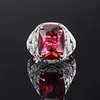 open size Red glass ring open size