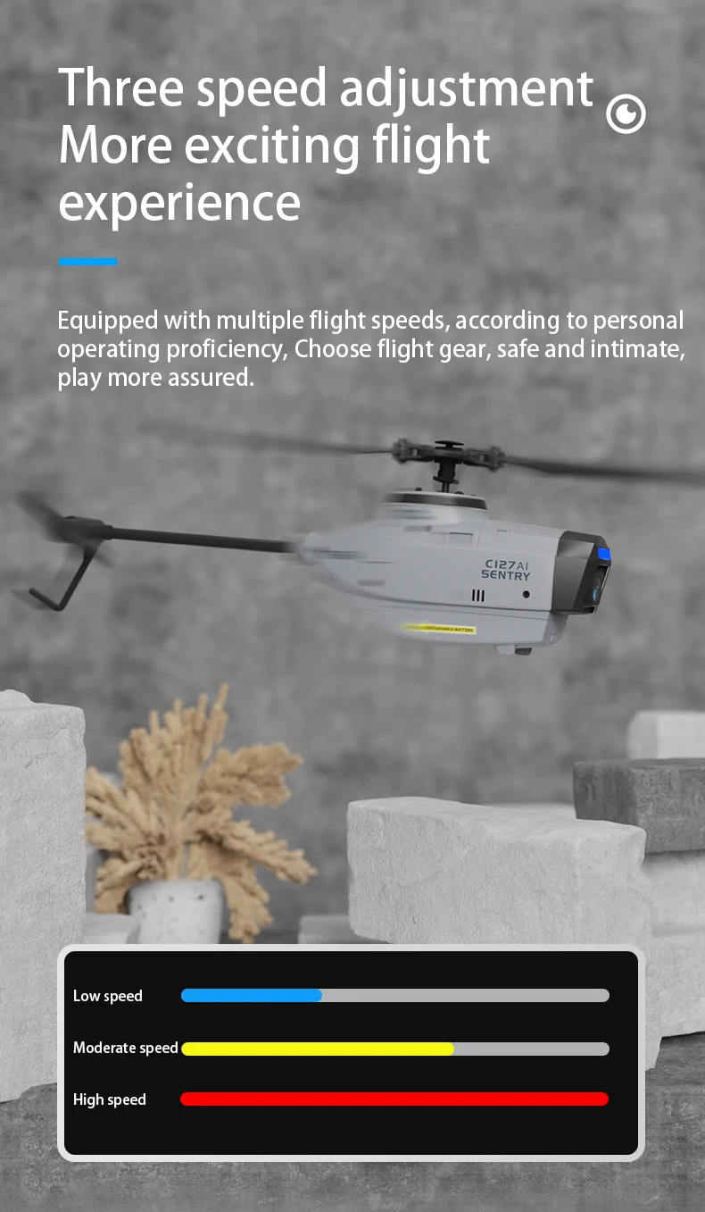 New Coming HOSHI RC ERA C127AI 2.4G 6-Axis Gyro Brushless Motor Optical Flow Localization RC Helicopter Toy RTF Update C127 C128