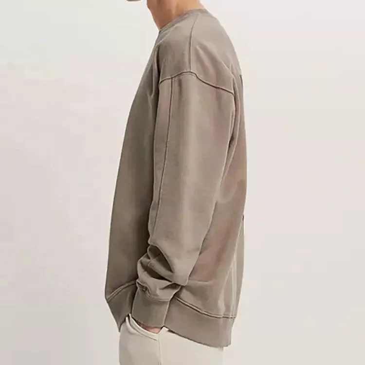 JL0104A Wholesale Jumper Cotton Winter Men Knitted Sweater Oversized Crewneck Drop Shoulder Crewneck Sweatshirt for Men