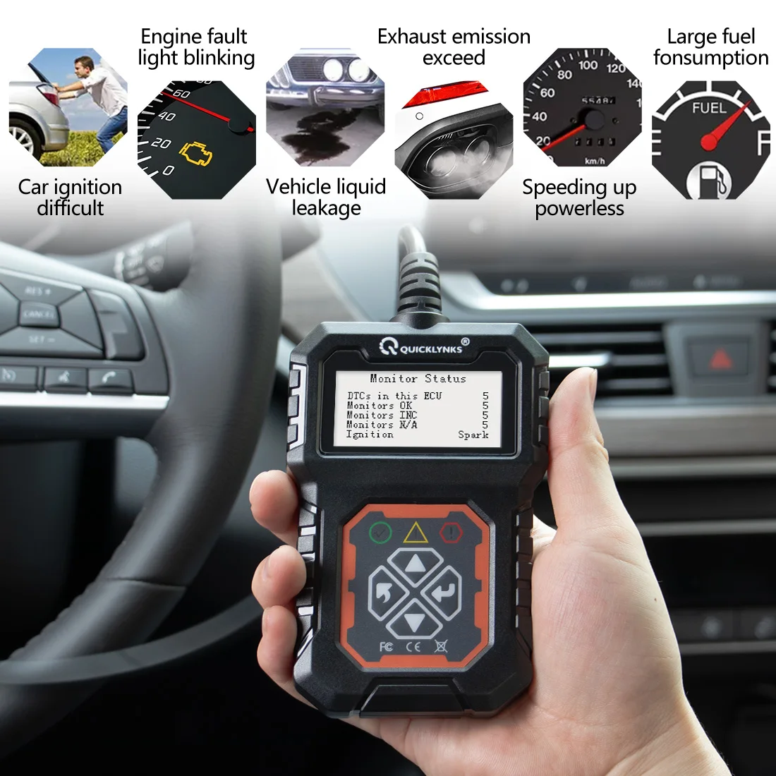 Auto Vehicle Tools Machine Universal Automotive Car OBD OBD2 Scanner Tool Connector Diagnostic Tools for All Cars