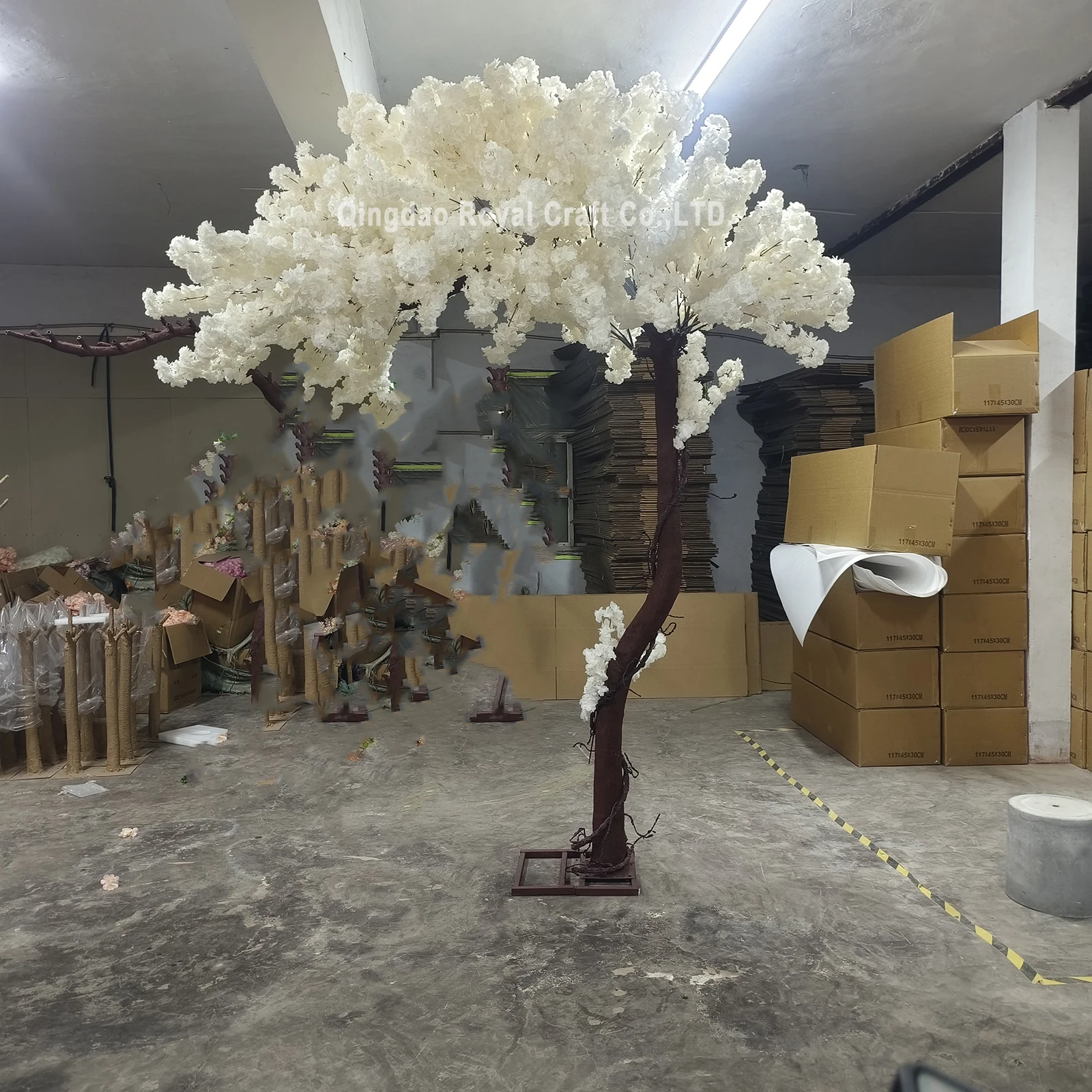 2m-3m Artificial White Cherry Blossom Tree Centerpiece For Indoor