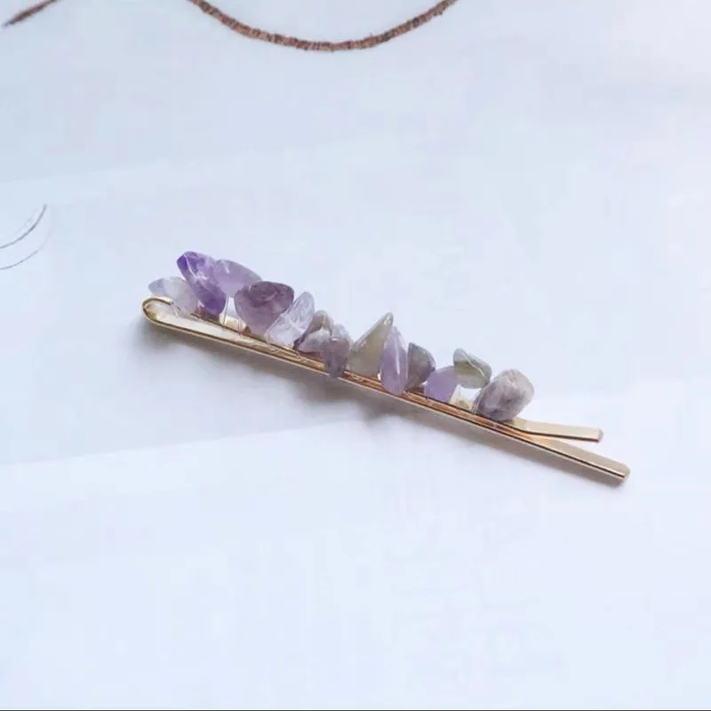 Заколка для волос из натурального стекла