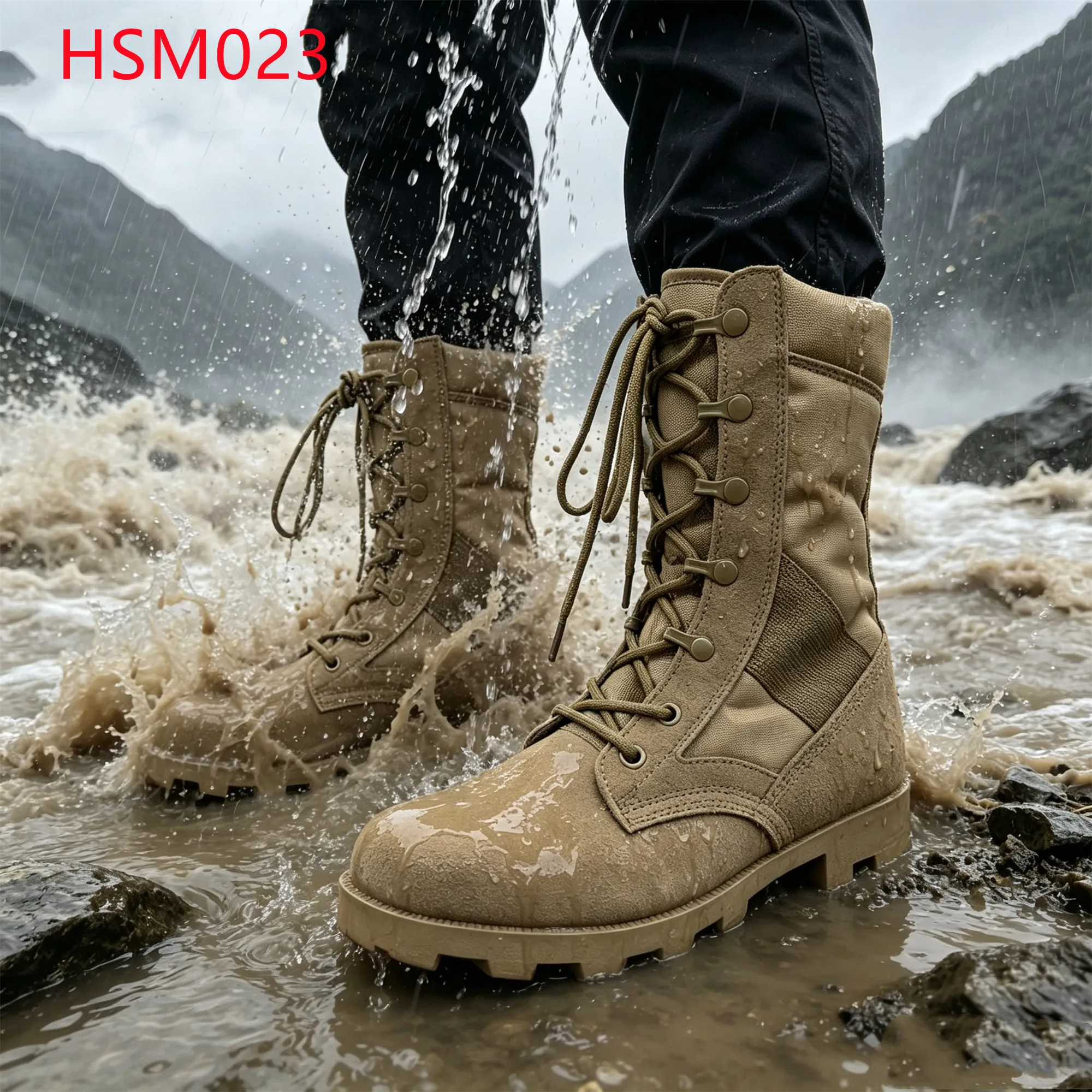 HY,Nigeria 180,000 Orders Vulcanized Rubber Sole Hua Singh Combat Boots Dune Trek L-protection Board Style 8