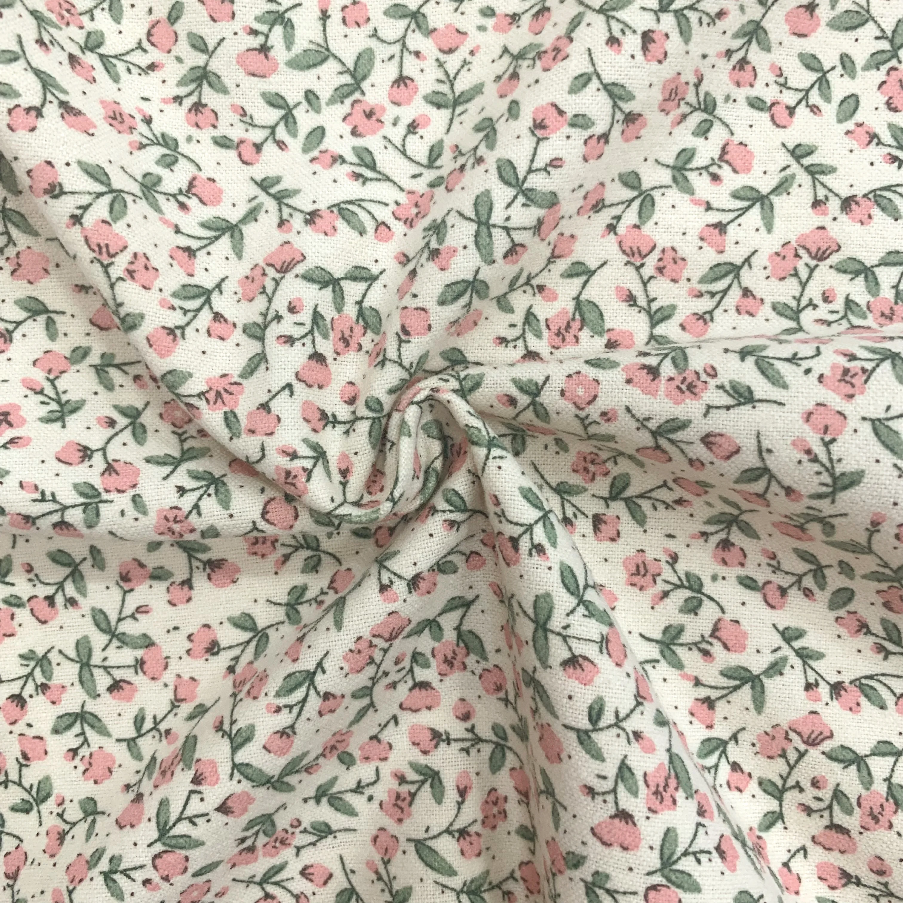 Free Designer Fabric Floral High Quality Plain Cloth Backing Flannel Children Shirt Dress Fabric