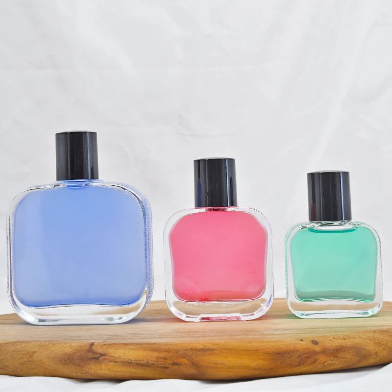New Design 30ml 50ml 100ml Empty Clear Rectangle Shape Sprayer Perfume Glass Bottle