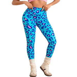 Seamless Leopard Print Women's Yoga Pants Comfortable High Elastic High Waist Sports Outdoor Tight Pants
