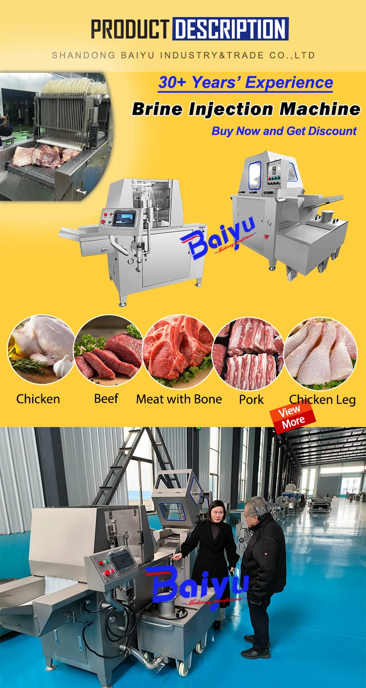 Baiyu Automatic Chicken Meat Saline Injector Meat Brine Injection ...