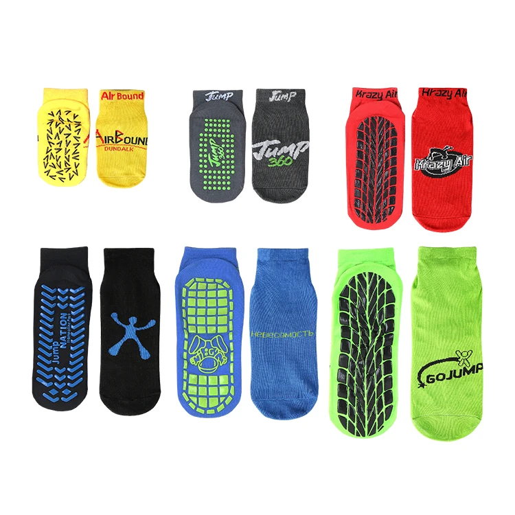 KTS160 OEM Custom Logo Adult Men Women Chidren Kid Anti-Slip Sky Zone Indoor Playground Non Slip Jump Pvc Trampoline Grip Socks