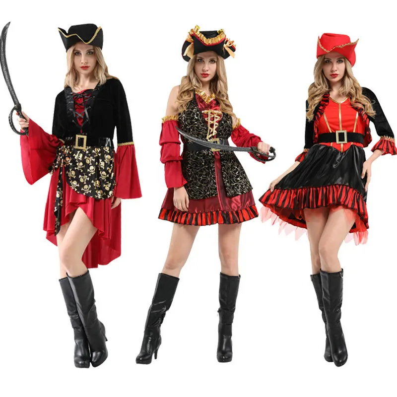 Fantasia pirata traje mulher halloween carnaval mágico palco cosplay  feminino domadores roupa uniforme - AliExpress