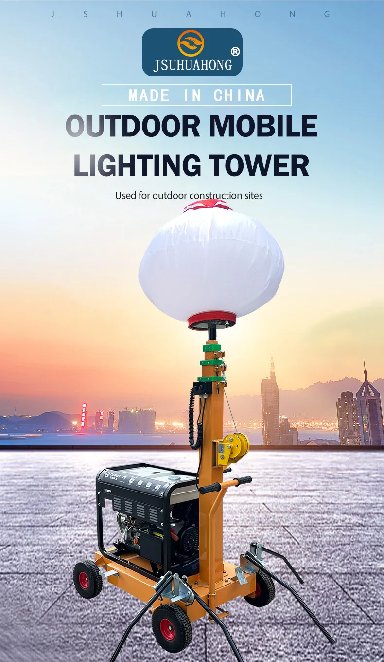 Construction Outdoor Lighting Telescopic Light Tower 4m Mast Diesel ...