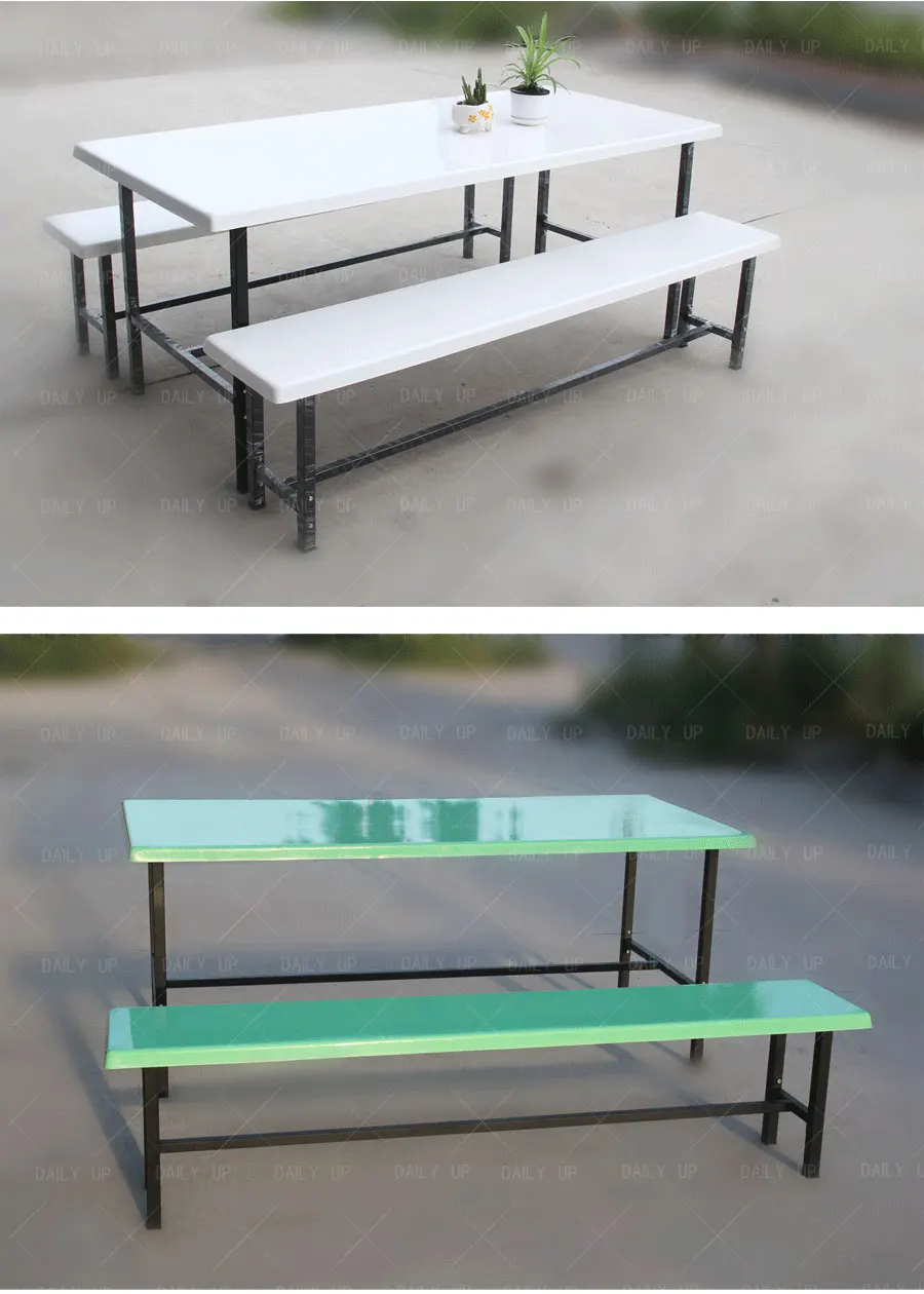 Dining Table And Chair Set 6 8 Seaters Removable Steel Frame Public Chair Desk And Chair Combo For School Canteen Restaurant