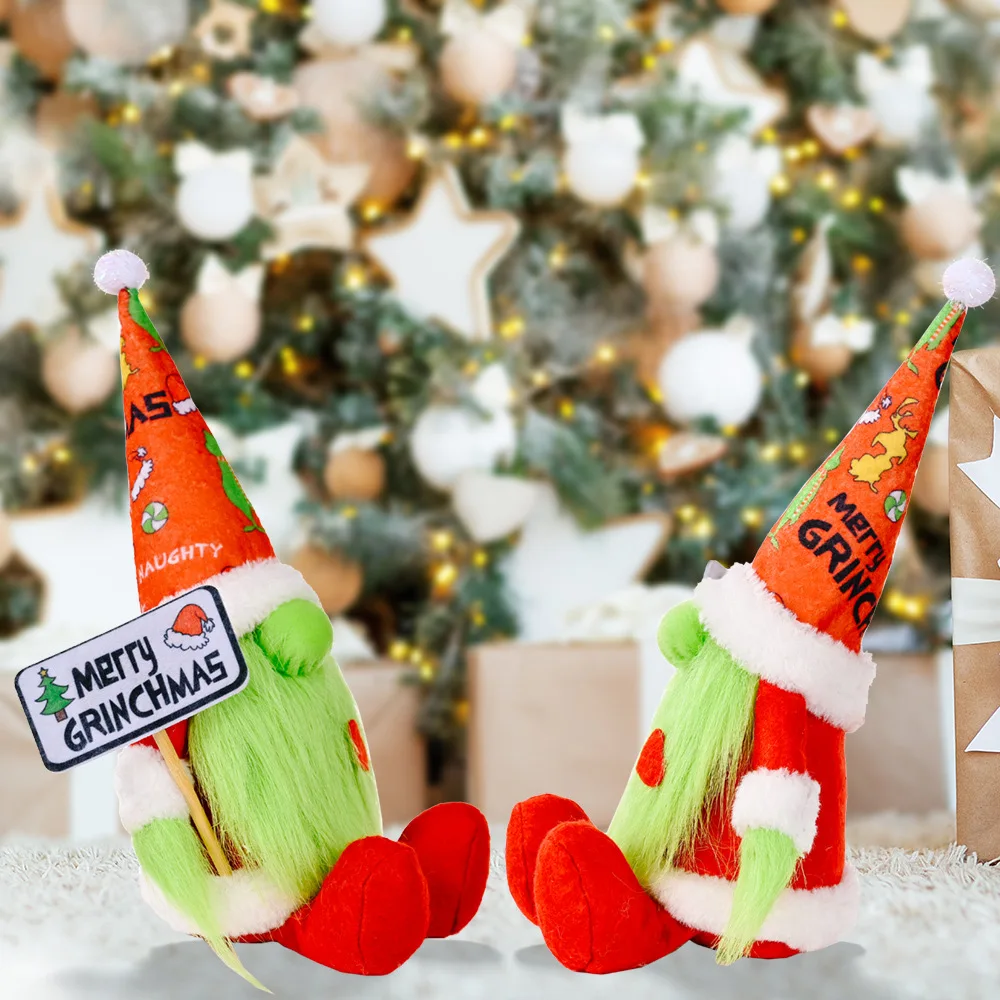Плюшевый гном Grinch, Счастливого Рождества, Санта, шведская кукла Tomte, гномы для рождественских украшений, декор для вечеринки, стола