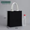 Black tote bag-vertical style
