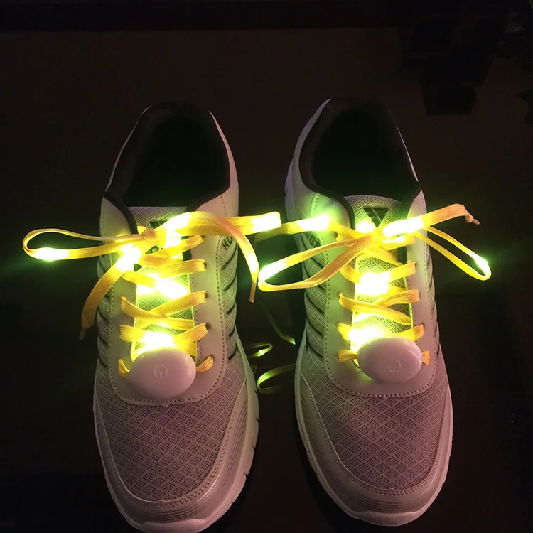 Wholesale Custom Logo Colorful Maker Round Fashion Charm Flashing Luminous Light Shoe Laces Shoestring LED Shoelaces Wedding