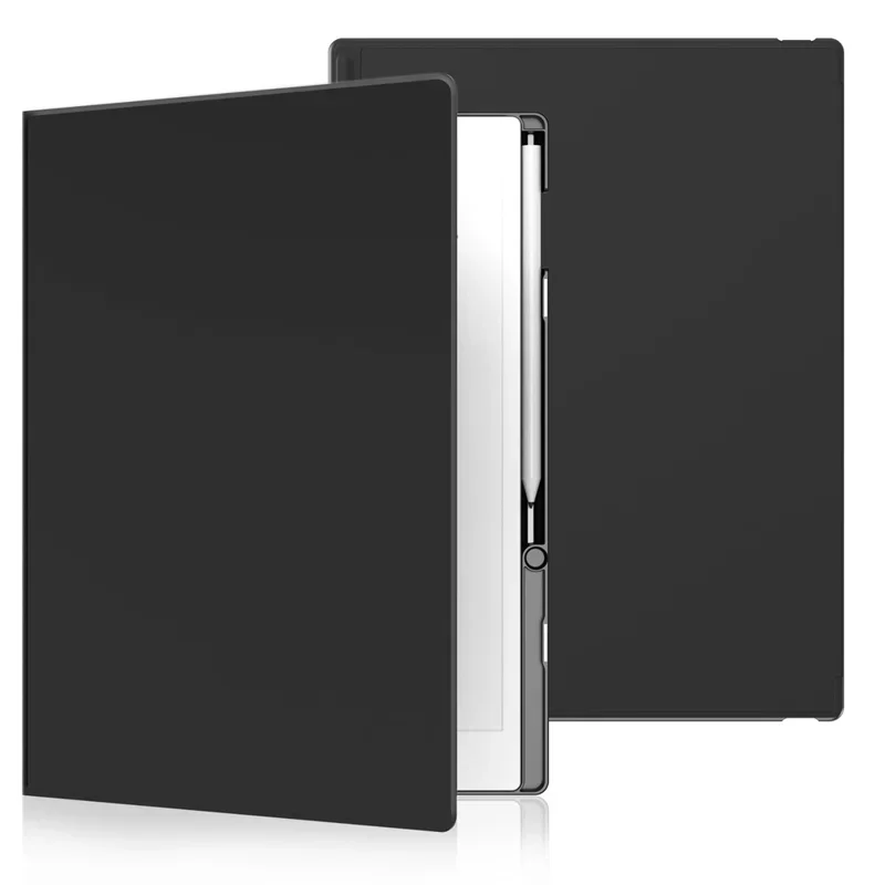 Coque arrière rigide mince et légère en PC+cuir PU avec support intégré, housse de protection noire avec fonction de réveil/sommeil automatique pour Remarkable Paper Pro, de la marque Laudtec