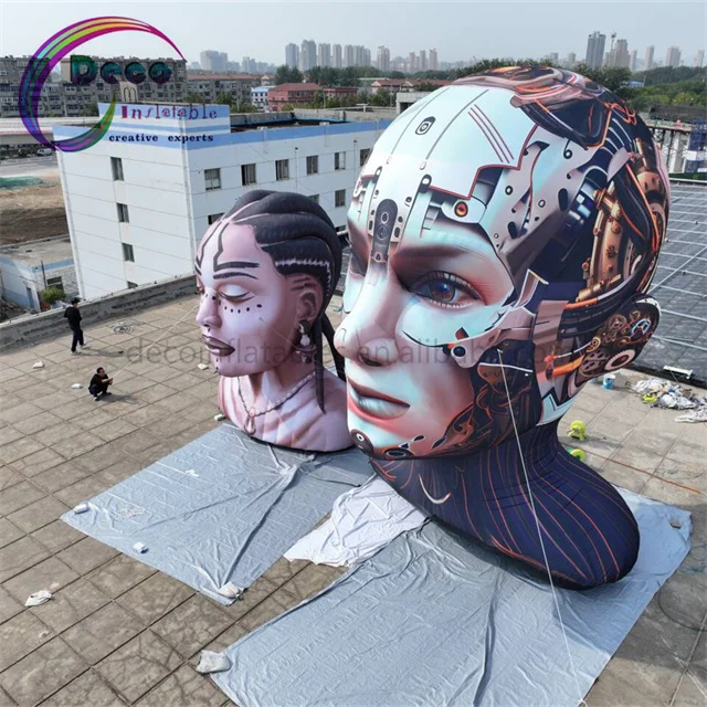 Giant Inflatable Customized Design Large AI Head Inflatable for Event Decoration