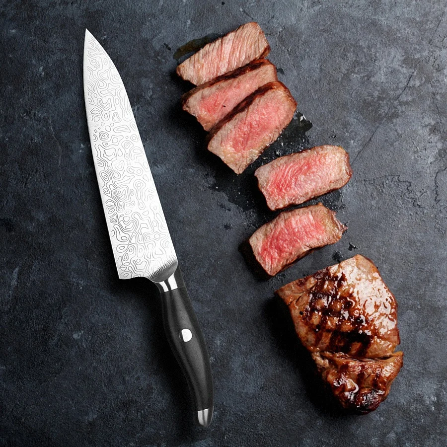 8 Inch Dalstrong Shogun Laser Damascus Lucky Pattern German Stainless Steel Kitchen Chef Knives