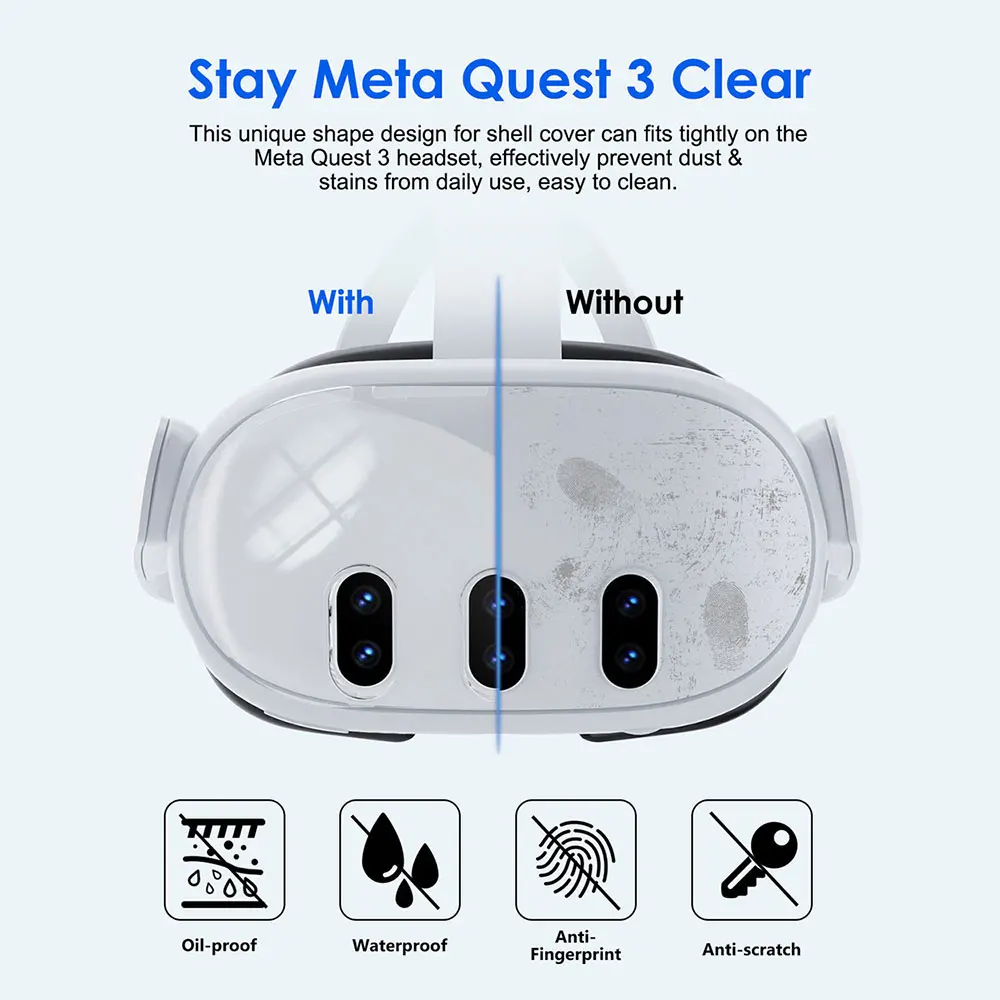 Transparent Clear Tpu Case Back Cover Silicone Soft Drop Proof For Meta Quest 3 Headset Headband supplier