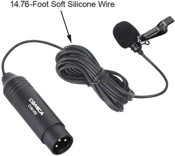 COMICA CVM-V02O XLR 4.5m Omnidirectional Metal Lavalier Microphone 48V for Panasoni/Canon/Sony/Nikon Camcorders detail image