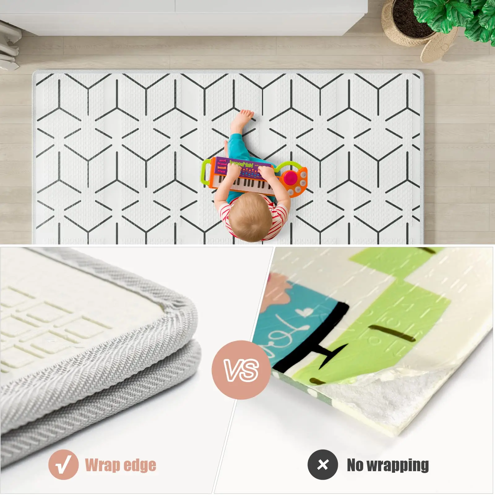 Foldable & Reversable Large Waterproof Foam Baby Activity Tummy Time