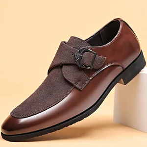 Mens Plus Size Patent Glossy Leather Dress Shoes Slip-on Flat Design Mesh Business Casual Formal Wedding Wear Autumn