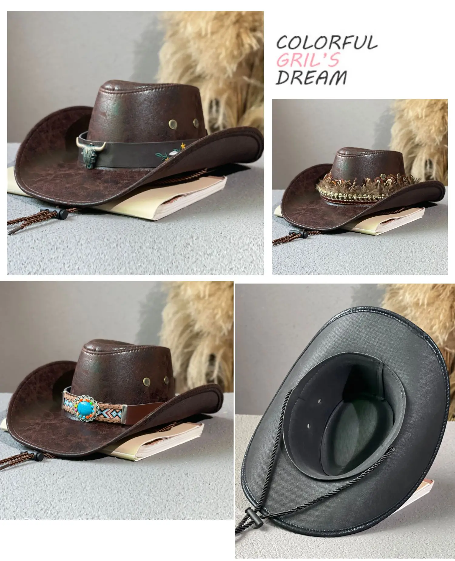 Fashion Men' S Western Cowboy Hat Women Travel Cool Sunshade Hat
