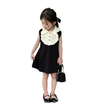2024 summer new style vest knitted skirt baby girl dress fashionable kids dress sweet soft baby girl princess dress