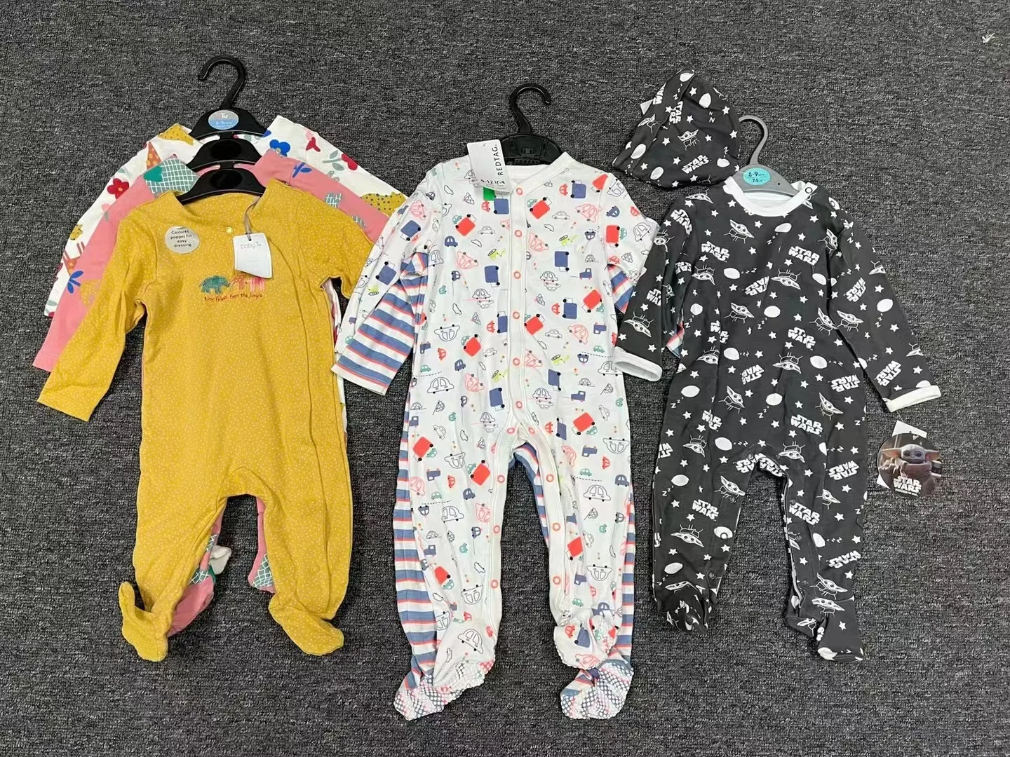 Оптовая продажа, одежда со склада, брендовые Комбинезоны на молнии, пижамы, детские комбинезоны, комплект детской одежды