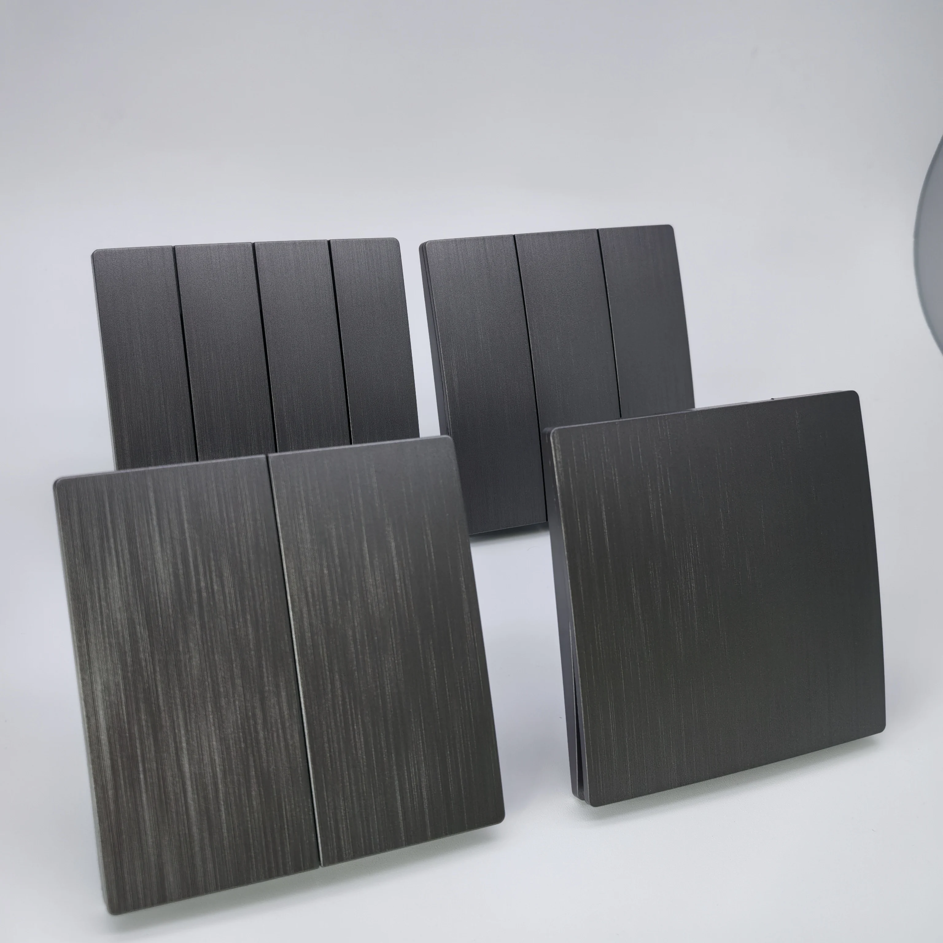 British Standard Two Gang Frameless Manufacturer Fashion Design Classical Black Wall Switch for Commercial Home Use