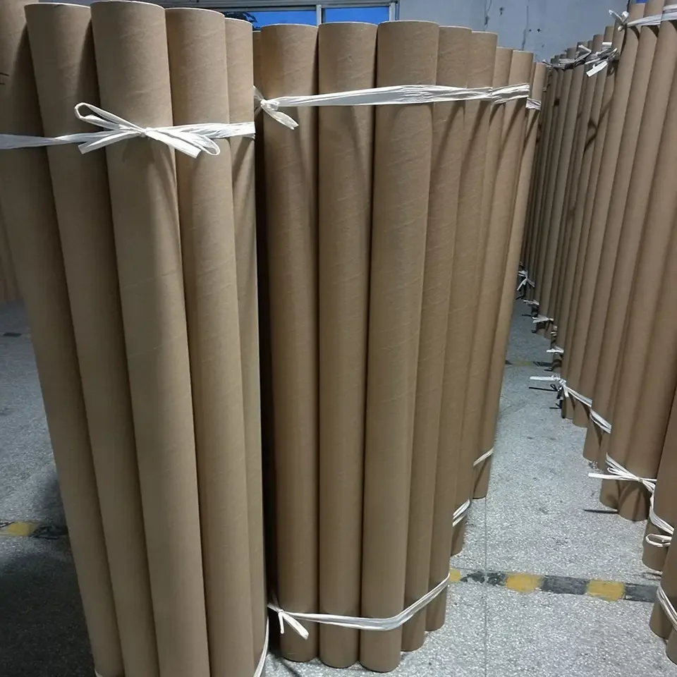 Custom Shipping Boxes Eco Friendly Packaging Cardboard Tubes Core Roll With Plastic End Cap Factory