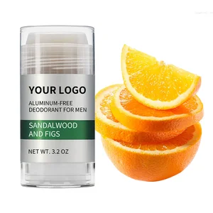 Luxury Men's Deodorant Stick Cassava Root and Sandalwood Non-Residue Mineral-Based 48H Odor Defense with Wetness Control
