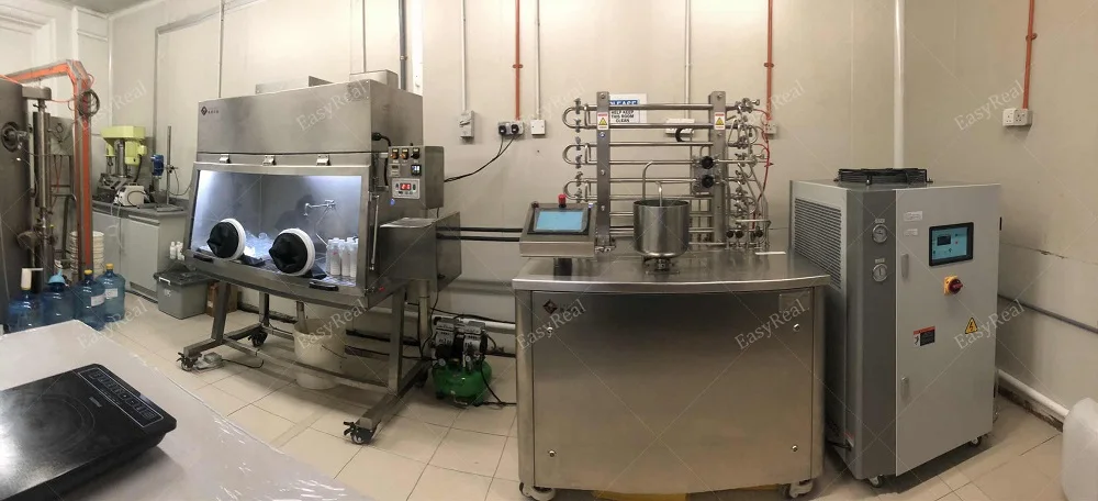 
 Полностью растительный автоматический Молочный Сок с использованием небольшого UHT лабораторного пастеризатора  