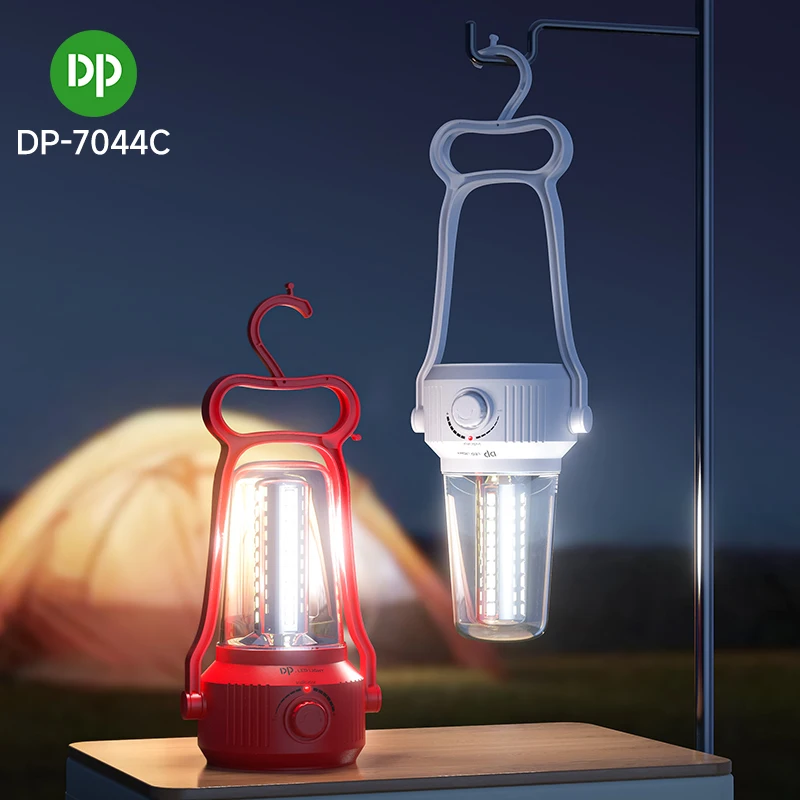 DP Led Camping Lantern Light Portable Rechargeable Battery Powered Outdoor Lighting Waterproof Lamp Solar Charging