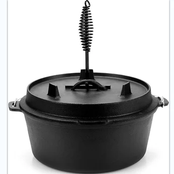 Pre-Seasoned Cast Iron Dutch Oven with Lid and Lid Lifter Tool Outdoor Deep Camp  Pot for Camping Fireplace Cooking - China Cast Iron Cauldron for Outdoor  and Camping and 3 Legs Outdoor