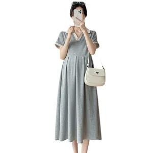 Pregnant Korean Version of Fashion Loose Mid-length Maternity Dress