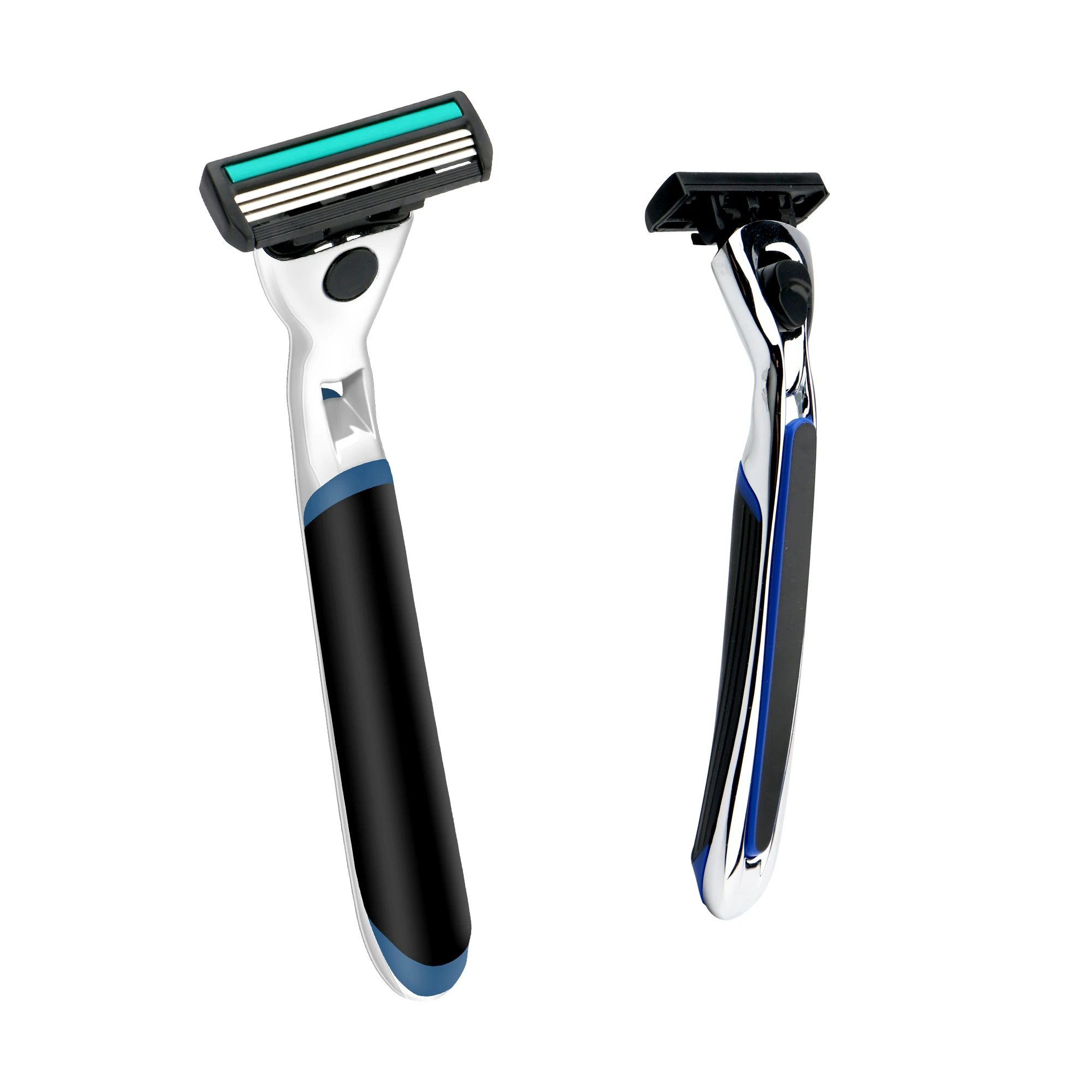 Three Blade System Razor Metal Handle Cartridge Changeable System Razor