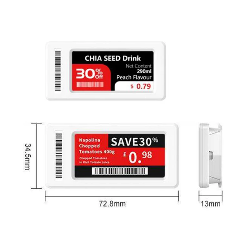 Electronic Shelf Label Price Tag For Mall Slim Series Esl 2.13 Inch