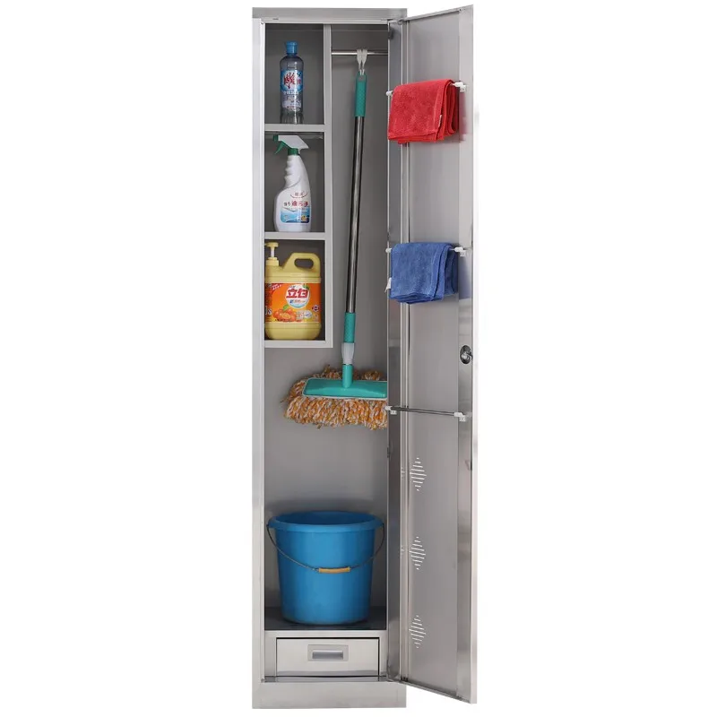 Double Doors Closet Storage Clean Tools Organization Cleaning Supplies  Storage Cabinet Lemari Alat Kebersihan - China Cleaning Cabinet, Broom Storage  Cabinet