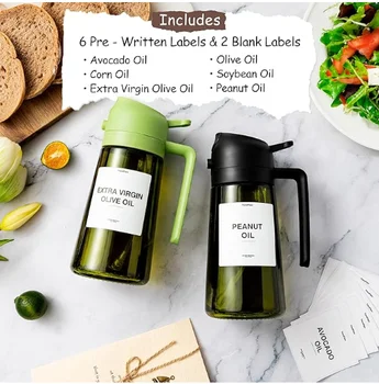 16 Oz 2024 Trendy Products Kitchen Olive Oil Dispenser - 2-in-1 Olive Oil Dispenser And Oil Sprayer (Light Plug)