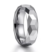 Custom Wedding Bands Classic Multi-surface Surface Silver Tungsten Ring Fashion Rings for Men Engagement Ring Jewelry