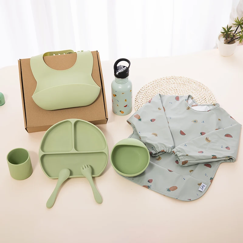 Set za odvikavanje bebe Silikonski set za hranjenje bebe Set za odvikavanje od dojenja s prsnikom, posuda za usisavanje, tanjur, čaša za užinu, komplet za bebe a