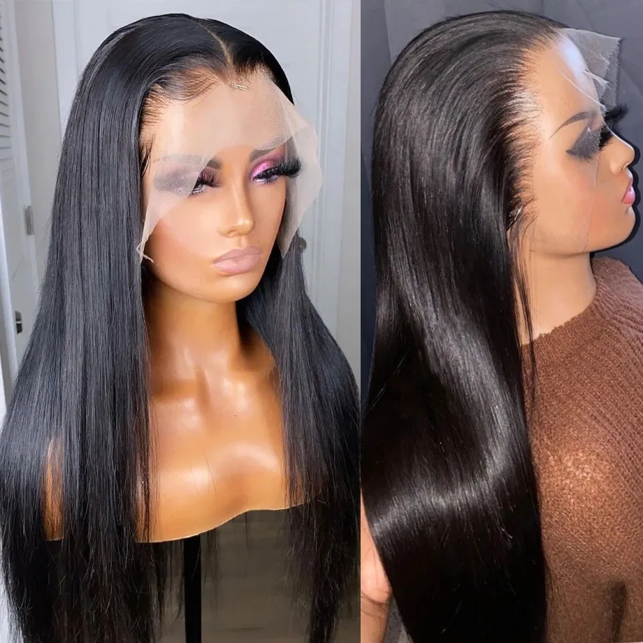 26 28 Inch Straight Lace Front Wig For Black Women Brazilian Straight Frontal  Wig 13x4 Transparent Lace Front Human Hair Wigs - Buy Lace Front Human Hair  Wigs,Lace Front Wigs,26 28 Inch