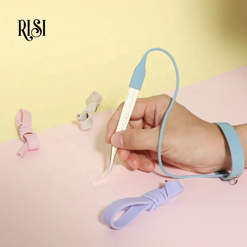 RISI New Tweezers Protector Lash Extension Tweezers Holder Bracelets Silicone Ring Wristband Tweezer Band Strap