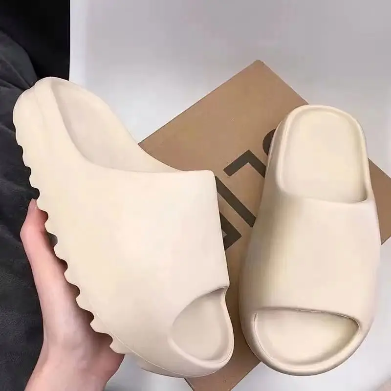 Тапочки Yezzy женские и мужские, оригинальные шлепанцы высокого качества, с логотипом бренда, сланцы