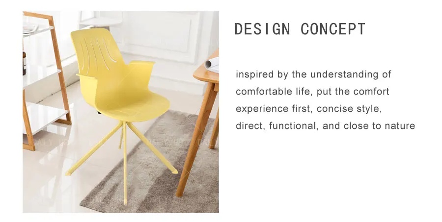 Classic Household Leisure Chair With Plastic Backrest Metal Frame And Curved armrest Bedroom Chair For Reception Kitchen Dining