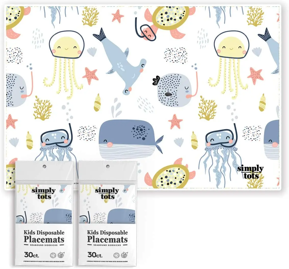 Custom Animal Alphabet Theme Sticky Restaurant Table Toddler Place Mats