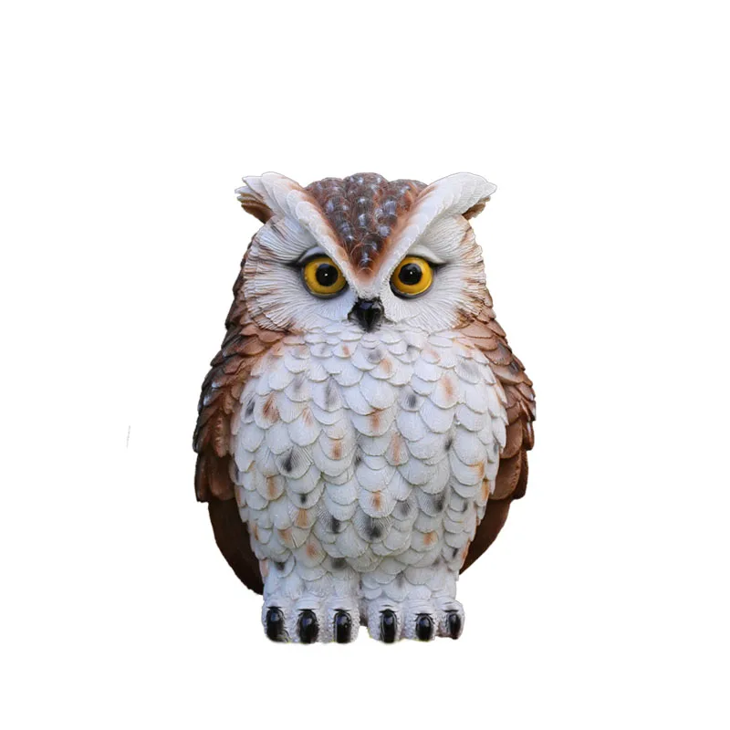 Outdoor Garden Sculptures Statue Resin Owl Figurine Garden Lawn Resin