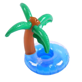 Custom Pvc Round Palm Tree Floating Beer Drink Holders Beach Float ...